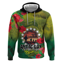 Cook Islands ANDAC Day Hoodie Honor and Remember Soliders-Forever in My Thoughts Grunge Style