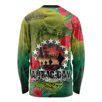 Cook Islands ANDAC Day Long Sleeve Shirt Honor and Remember Soliders-Forever in My Thoughts Grunge Style