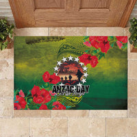 Cook Islands ANDAC Day Rubber Doormat Honor and Remember Soliders-Forever in My Thoughts Grunge Style