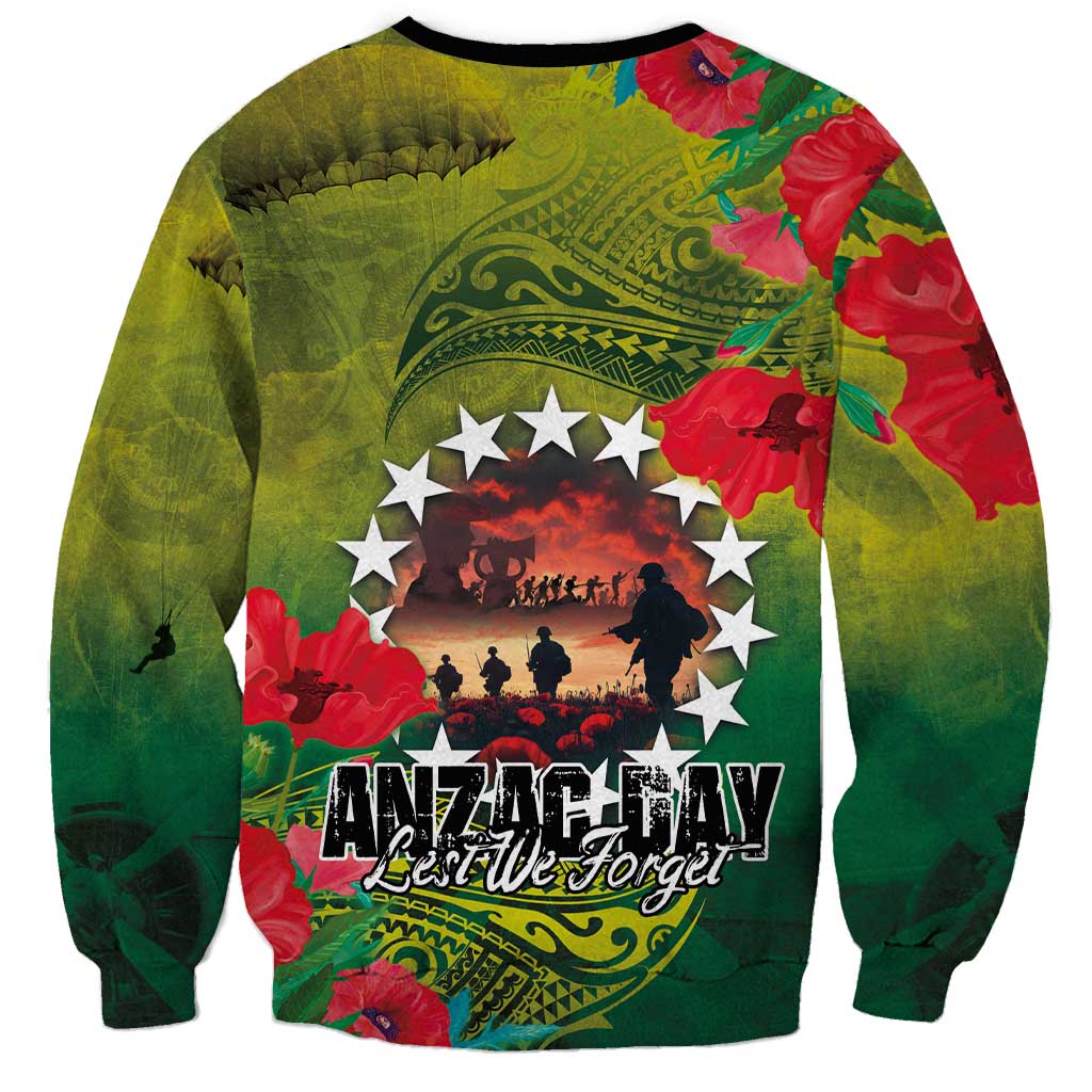 Cook Islands ANDAC Day Sweatshirt Honor and Remember Soliders-Forever in My Thoughts Grunge Style