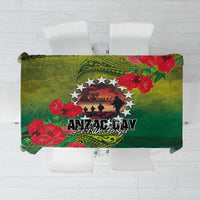 Cook Islands ANDAC Day Tablecloth Honor and Remember Soliders-Forever in My Thoughts Grunge Style