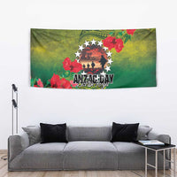 Cook Islands ANDAC Day Tapestry Honor and Remember Soliders-Forever in My Thoughts Grunge Style