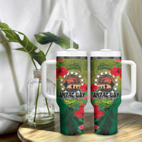 Cook Islands ANDAC Day Tumbler With Handle Honor and Remember Soliders-Forever in My Thoughts Grunge Style