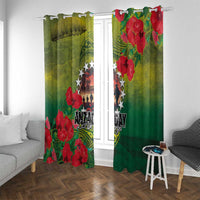 Cook Islands ANDAC Day Window Curtain Honor and Remember Soliders-Forever in My Thoughts Grunge Style