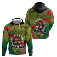 Cook Islands ANDAC Day Zip Hoodie Honor and Remember Soliders-Forever in My Thoughts Grunge Style