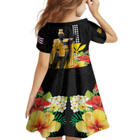 Hawaii King Kamehameha Day Family Matching Long Sleeve Bodycon Dress and Hawaiian Shirt Kanaka Maoli Hibiscus Flower and Kakau Pattern LT03 - Polynesian Pride