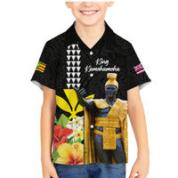Hawaii King Kamehameha Day Family Matching Mermaid Dress and Hawaiian Shirt Kanaka Maoli Hibiscus Flower and Kakau Pattern