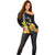 Hawaii King Kamehameha Day Off Shoulder Sweater Kanaka Maoli Hibiscus Flower and Kakau Pattern