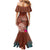 Chamorro Biba Guam Family Matching Mermaid Dress and Hawaiian Shirt Latte Stone Tribal and Hibiscus Flower Tapa Pattern