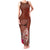 Chamorro Biba Guam Family Matching Tank Maxi Dress and Hawaiian Shirt Latte Stone Tribal and Hibiscus Flower Tapa Pattern
