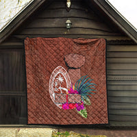 Chamorro Biba Guam Quilt Latte Stone Tribal and Hibiscus Flower Tapa Pattern
