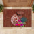 Chamorro Biba Guam Rubber Doormat Latte Stone Tribal and Hibiscus Flower Tapa Pattern