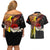 Papua New Guinea Remembrance Day Couples Matching Off Shoulder Short Dress and Hawaiian Shirt Bird of Paradise Plumeria Flower and Polynesian Pattern