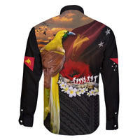 Papua New Guinea Remembrance Day Family Matching Off The Shoulder Long Sleeve Dress and Hawaiian Shirt Bird of Paradise Plumeria Flower and Polynesian Pattern LT03 - Polynesian Pride