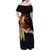 Papua New Guinea Remembrance Day Family Matching Off Shoulder Maxi Dress and Hawaiian Shirt Bird of Paradise Plumeria Flower and Polynesian Pattern