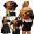 Papua New Guinea Remembrance Day Family Matching Off Shoulder Short Dress and Hawaiian Shirt Bird of Paradise Plumeria Flower and Polynesian Pattern