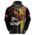 Papua New Guinea Remembrance Day Hoodie Bird of Paradise Plumeria Flower and Polynesian Pattern