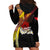Papua New Guinea Remembrance Day Hoodie Dress Bird of Paradise Plumeria Flower and Polynesian Pattern
