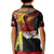 Papua New Guinea Remembrance Day Kid Polo Shirt Bird of Paradise Plumeria Flower and Polynesian Pattern