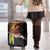 Papua New Guinea Remembrance Day Luggage Cover Bird of Paradise Plumeria Flower and Polynesian Pattern