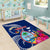 Personalised Guam Liberation Area Rug Latte Stone and Guahan Seal Jungle Flower