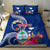 Personalised Guam Liberation Bedding Set Latte Stone and Guahan Seal Jungle Flower