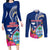 Guam Liberation Couples Matching Long Sleeve Bodycon Dress and Long Sleeve Button Shirt Latte Stone and Guahan Seal Jungle Flower
