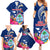 Guam Liberation Family Matching Summer Maxi Dress and Hawaiian Shirt Latte Stone and Guahan Seal Jungle Flower