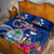 Personalised Guam Liberation Quilt Bed Set Latte Stone and Guahan Seal Jungle Flower