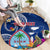 Personalised Guam Liberation Round Carpet Latte Stone and Guahan Seal Jungle Flower