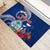 Personalised Guam Liberation Rubber Doormat Latte Stone and Guahan Seal Jungle Flower