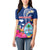 Guam Liberation Women Polo Shirt Latte Stone and Guahan Seal Jungle Flower