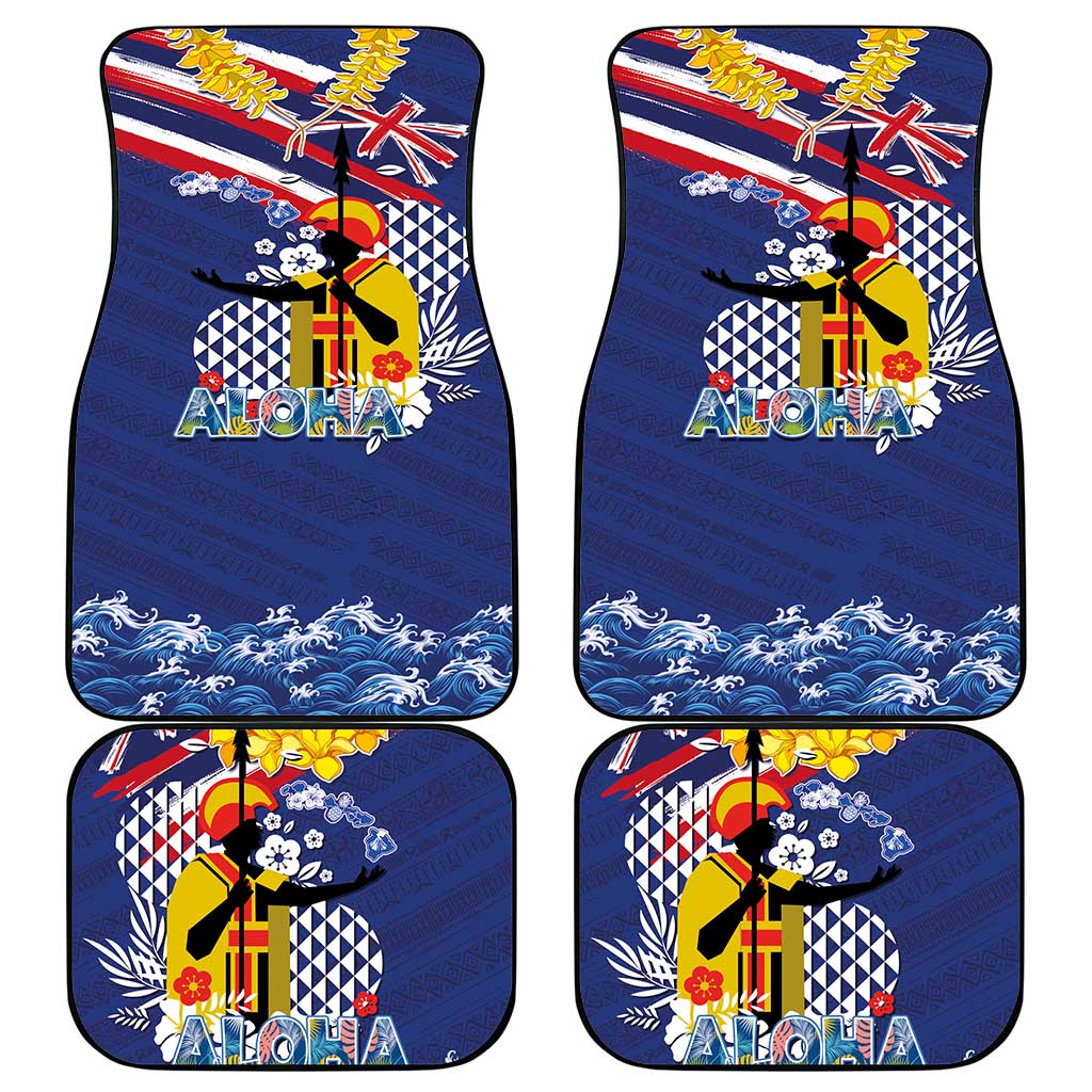 Hawaii King Kamehameha Day Car Mats Lei Sea Waves Polynesian Tapa Pattern