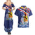 Hawaii King Kamehameha Day Couples Matching Summer Maxi Dress and Hawaiian Shirt Lei Sea Waves Polynesian Tapa Pattern