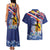 Hawaii King Kamehameha Day Couples Matching Tank Maxi Dress and Hawaiian Shirt Lei Sea Waves Polynesian Tapa Pattern