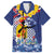 Hawaii King Kamehameha Day Family Matching Short Sleeve Bodycon Dress and Hawaiian Shirt Lei Sea Waves Polynesian Tapa Pattern