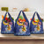 Hawaii King Kamehameha Day Grocery Bag Lei Sea Waves Polynesian Tapa Pattern