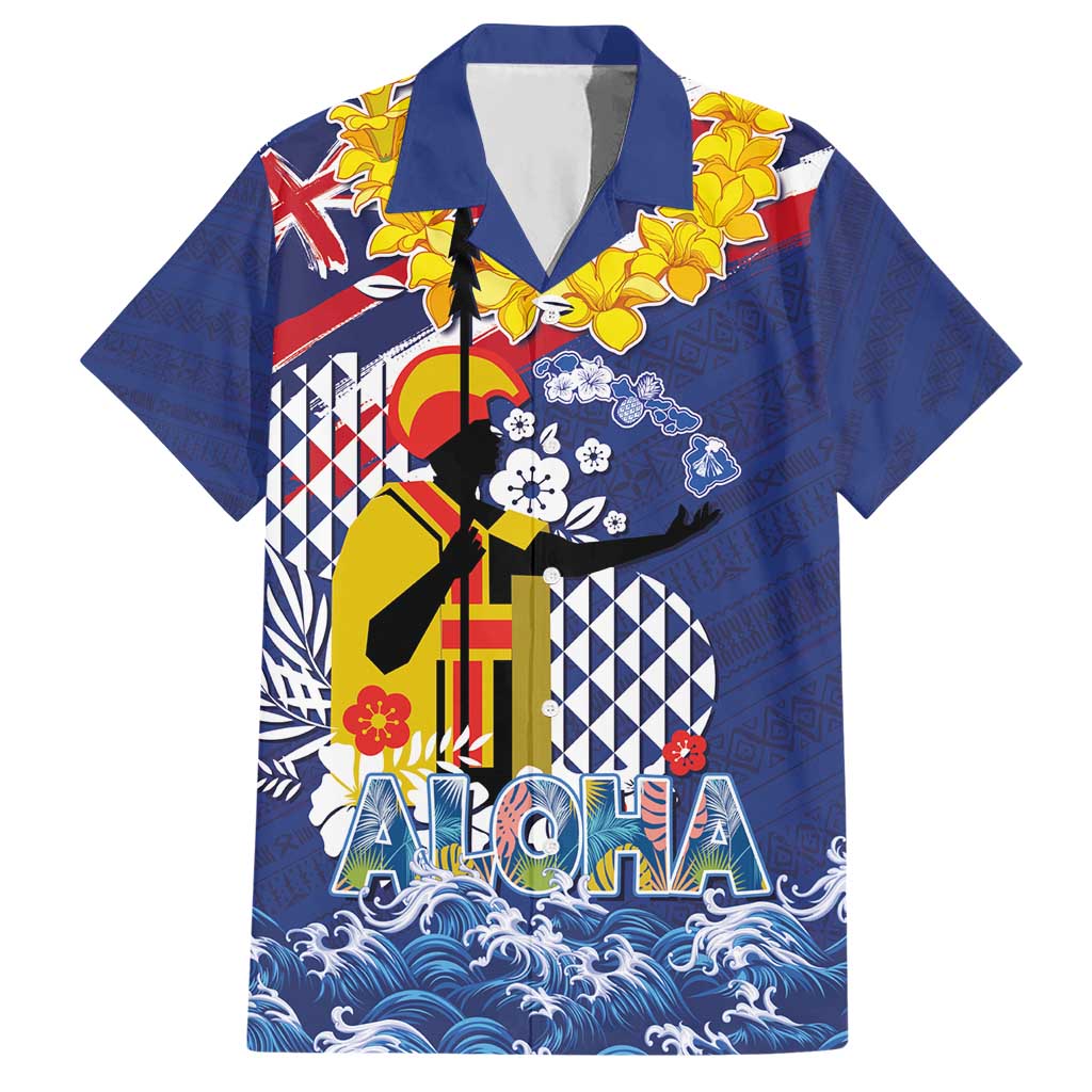 Hawaii King Kamehameha Day Hawaiian Shirt Lei Sea Waves Polynesian Tapa Pattern