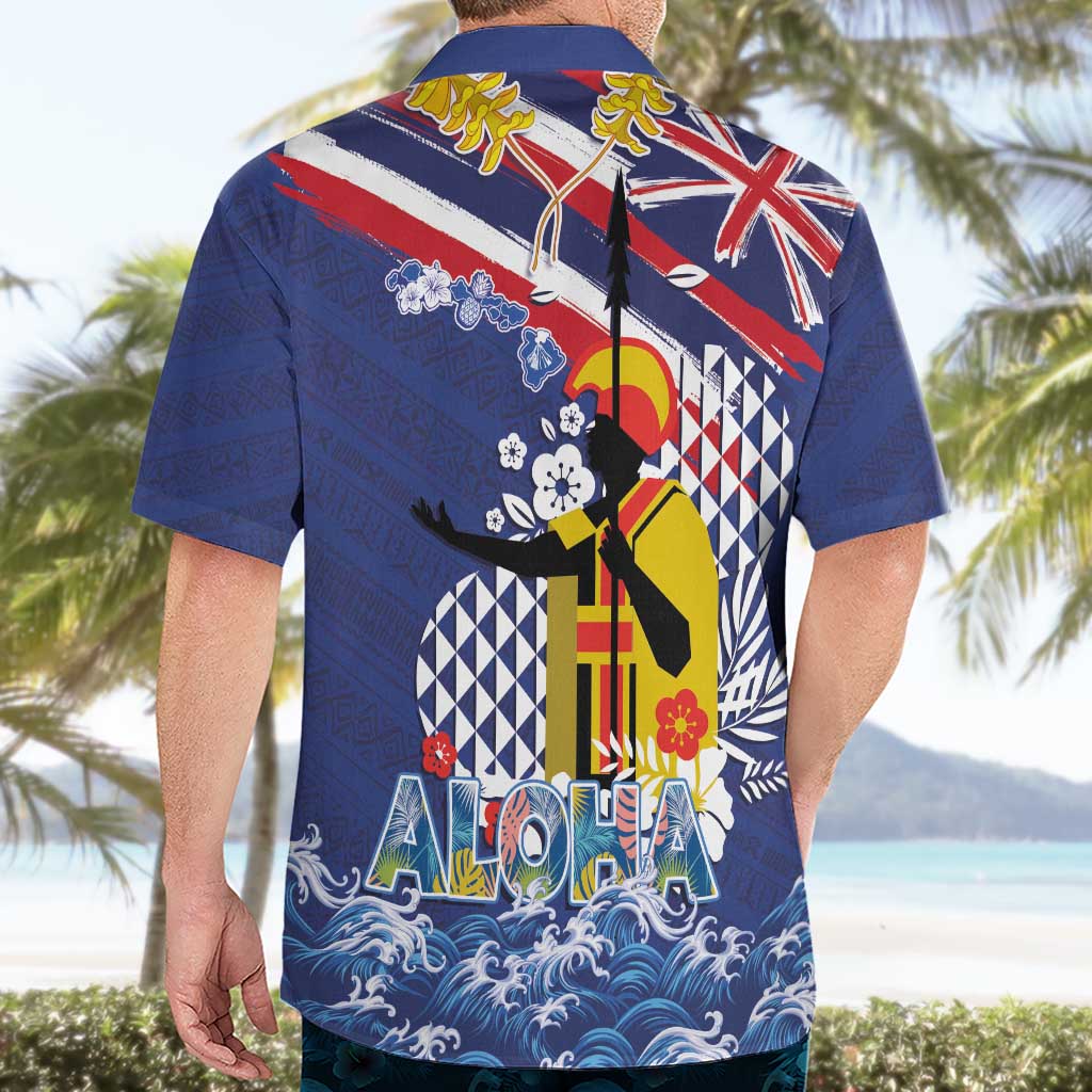 Hawaii King Kamehameha Day Hawaiian Shirt Lei Sea Waves Polynesian Tapa Pattern