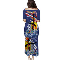 Hawaii King Kamehameha Day Puletasi Lei Sea Waves Polynesian Tapa Pattern