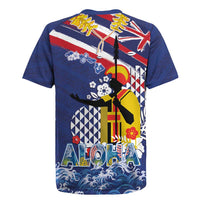 Hawaii King Kamehameha Day Rugby Jersey Lei Sea Waves Polynesian Tapa Pattern
