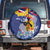 Hawaii King Kamehameha Day Spare Tire Cover Lei Sea Waves Polynesian Tapa Pattern