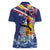 Hawaii King Kamehameha Day Women Polo Shirt Lei Sea Waves Polynesian Tapa Pattern