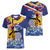 Hawaii King Kamehameha Day Women V-Neck T-Shirt Lei Sea Waves Polynesian Tapa Pattern