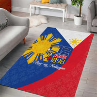 Philippines Independence Day Area Rug Araw ng Kalayaan Polynesian Sun and YAKAN Pattern