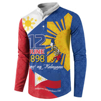 Philippines Independence Day Button Sweatshirt Araw ng Kalayaan Polynesian Sun and YAKAN Pattern