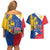 Philippines Independence Day Couples Matching Off Shoulder Short Dress and Hawaiian Shirt Araw ng Kalayaan Polynesian Sun and YAKAN Pattern