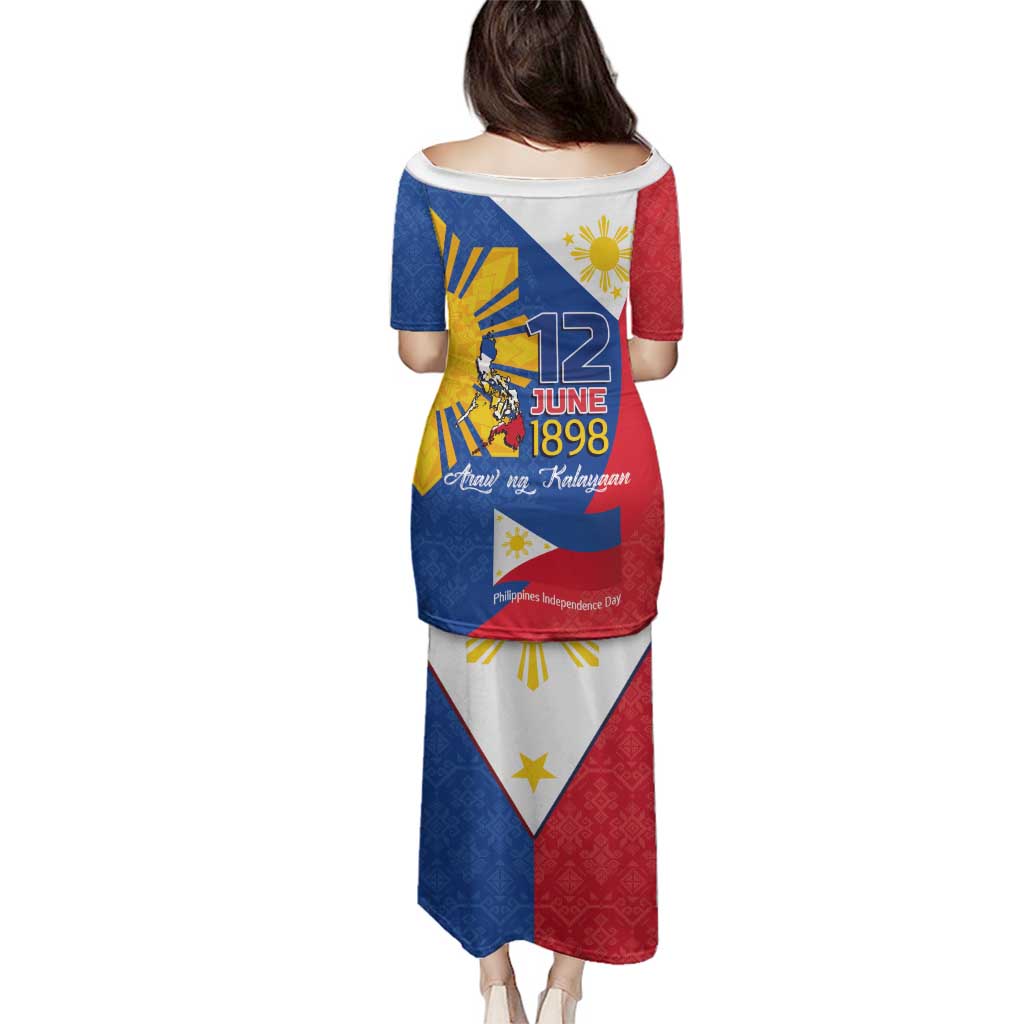 Philippines Independence Day Family Matching Puletasi and Hawaiian Shirt Araw ng Kalayaan Polynesian Sun and YAKAN Pattern