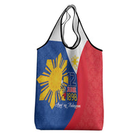 Philippines Independence Day Grocery Bag Araw ng Kalayaan Polynesian Sun and YAKAN Pattern