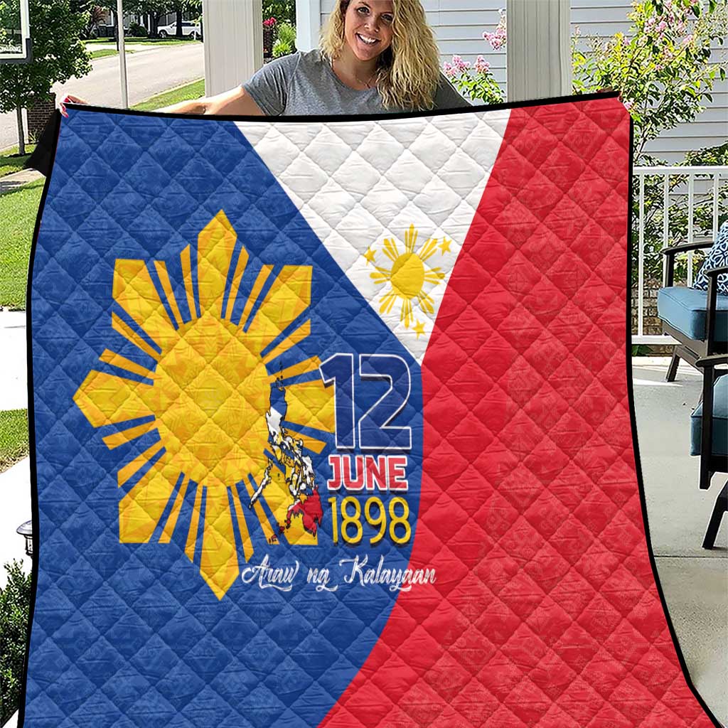 Philippines Independence Day Quilt Araw ng Kalayaan Polynesian Sun and YAKAN Pattern LT03 Blue - Polynesian Pride